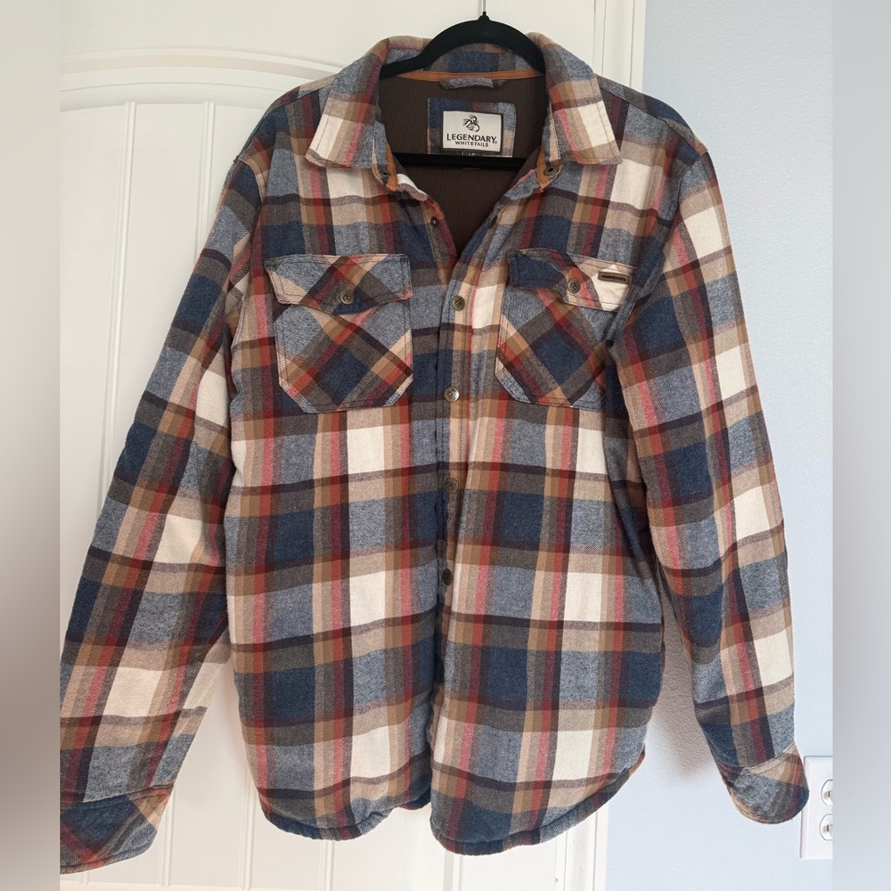 Legendary Whitetails Plaid Button-Front Shirt Jacket - Blue, Brown, Cream, Red
